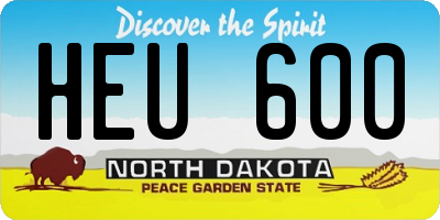 ND license plate HEU600