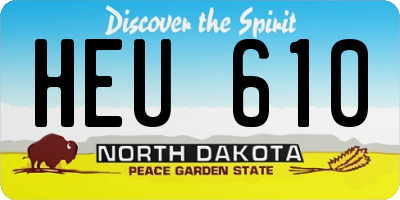 ND license plate HEU610