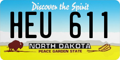 ND license plate HEU611