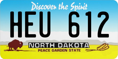 ND license plate HEU612