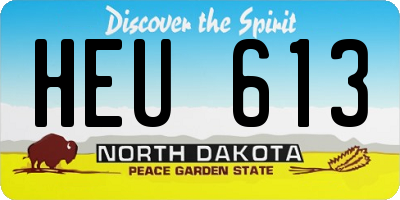 ND license plate HEU613