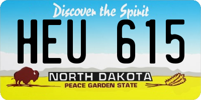 ND license plate HEU615