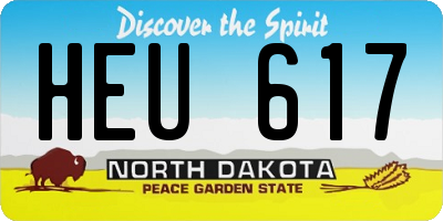 ND license plate HEU617