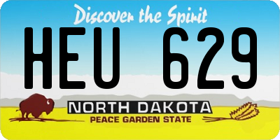 ND license plate HEU629
