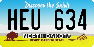 ND license plate HEU634