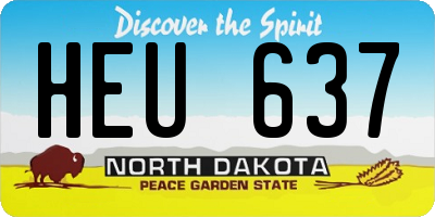 ND license plate HEU637