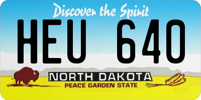 ND license plate HEU640