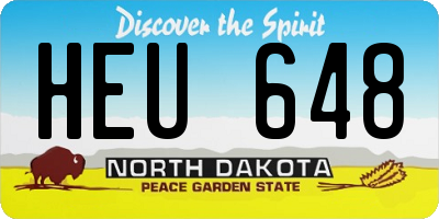 ND license plate HEU648