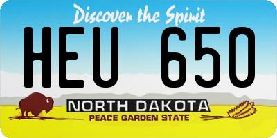 ND license plate HEU650