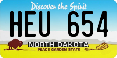 ND license plate HEU654