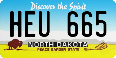 ND license plate HEU665