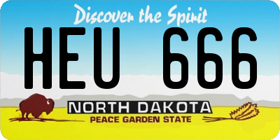 ND license plate HEU666