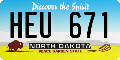 ND license plate HEU671