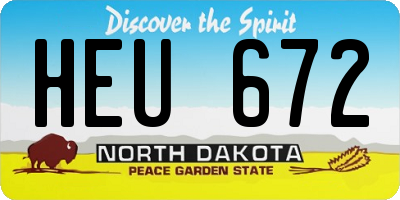 ND license plate HEU672