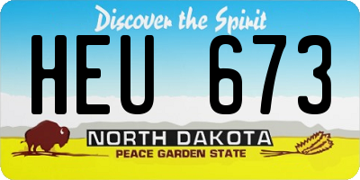 ND license plate HEU673