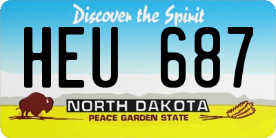 ND license plate HEU687
