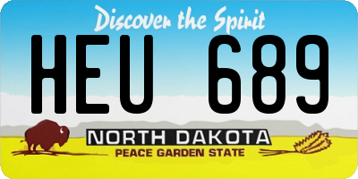 ND license plate HEU689
