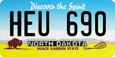 ND license plate HEU690