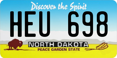 ND license plate HEU698