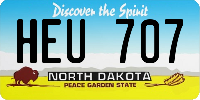 ND license plate HEU707