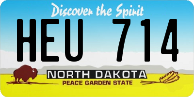 ND license plate HEU714