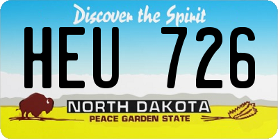 ND license plate HEU726