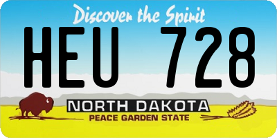 ND license plate HEU728