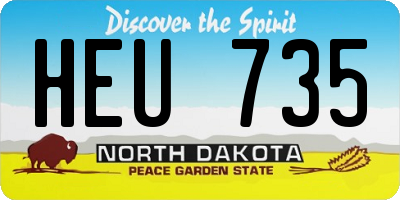 ND license plate HEU735