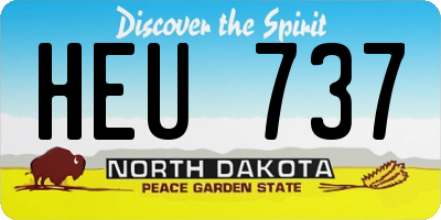 ND license plate HEU737