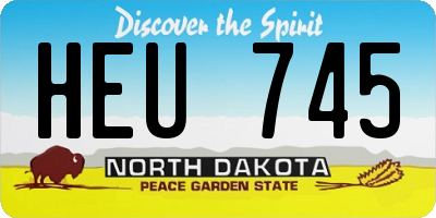 ND license plate HEU745