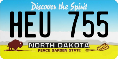 ND license plate HEU755