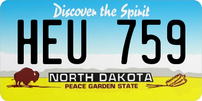 ND license plate HEU759