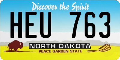 ND license plate HEU763
