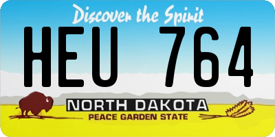 ND license plate HEU764