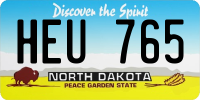 ND license plate HEU765