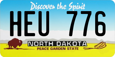 ND license plate HEU776