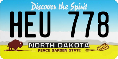 ND license plate HEU778