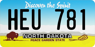ND license plate HEU781