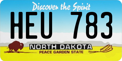ND license plate HEU783