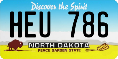 ND license plate HEU786