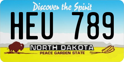 ND license plate HEU789