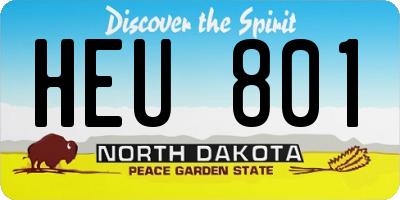 ND license plate HEU801