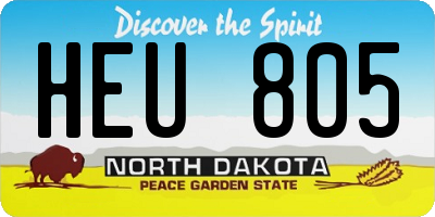 ND license plate HEU805