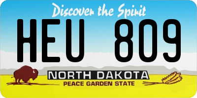 ND license plate HEU809