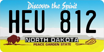 ND license plate HEU812
