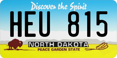 ND license plate HEU815
