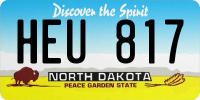 ND license plate HEU817