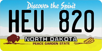 ND license plate HEU820