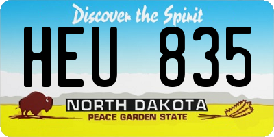 ND license plate HEU835