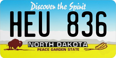 ND license plate HEU836